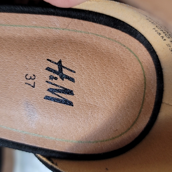 H&M Black Black Suede Cork Wedge Sandals - Picture 6 of 8